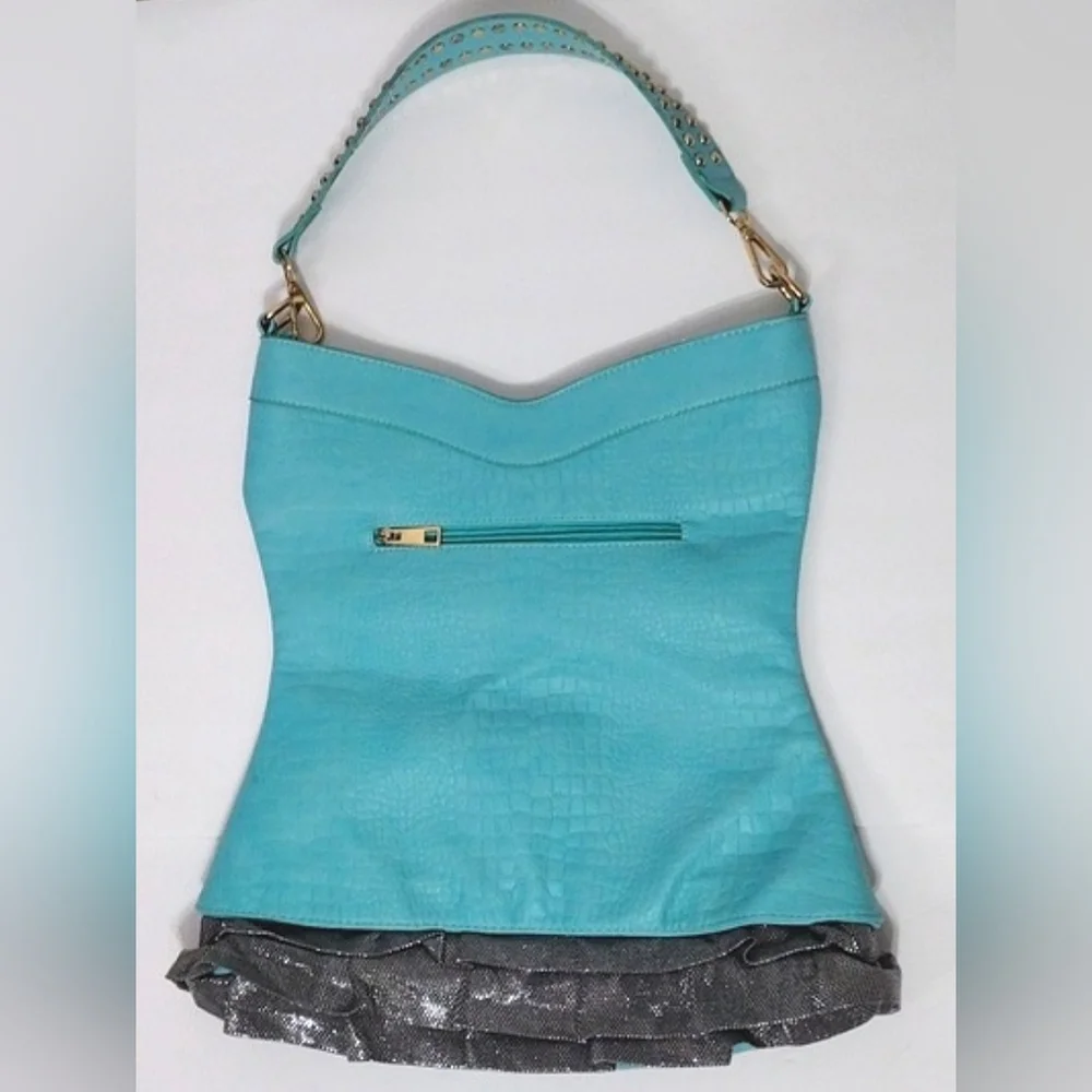 Women's Bohemian Bejeweled Turquoise Shoulder Bag Hippie Retro Festival Purse